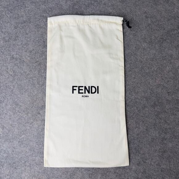 Authentic Fendi Logo Designer Dust Bag White Drawstring Storage 17.75"x9" - Picture 1 of 6